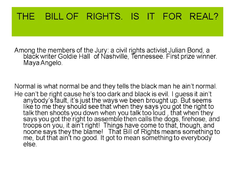 THE    BILL OF   RIGHTS.   IS  
